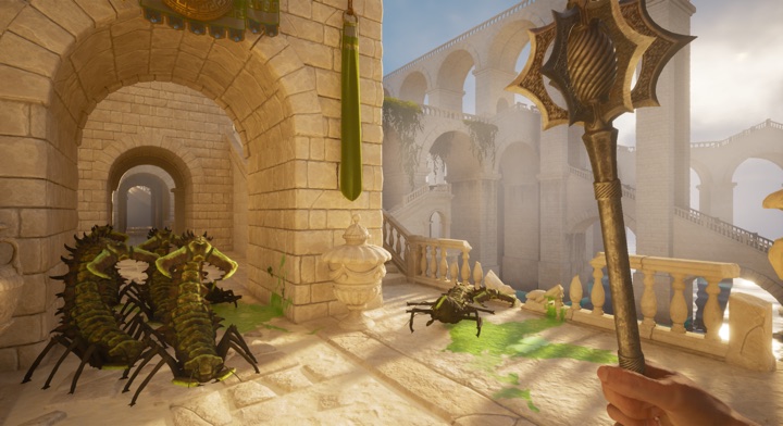 Corrupted island creatures charging into combat