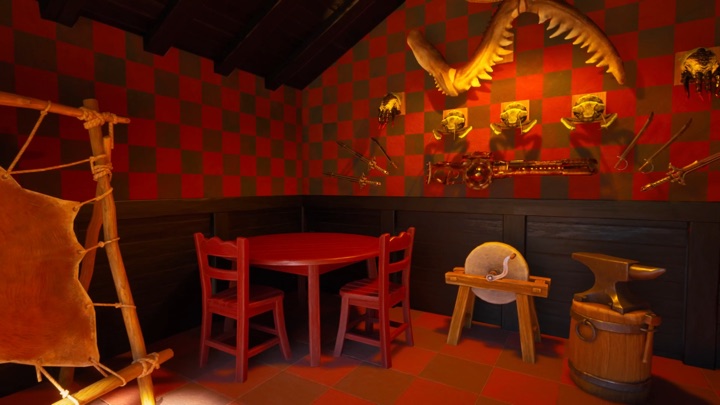 A decorated island home filled with trophies