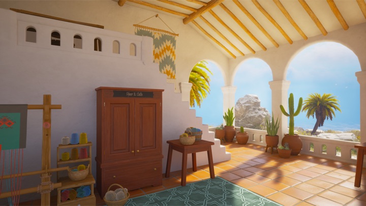 A furnished stucco island villa