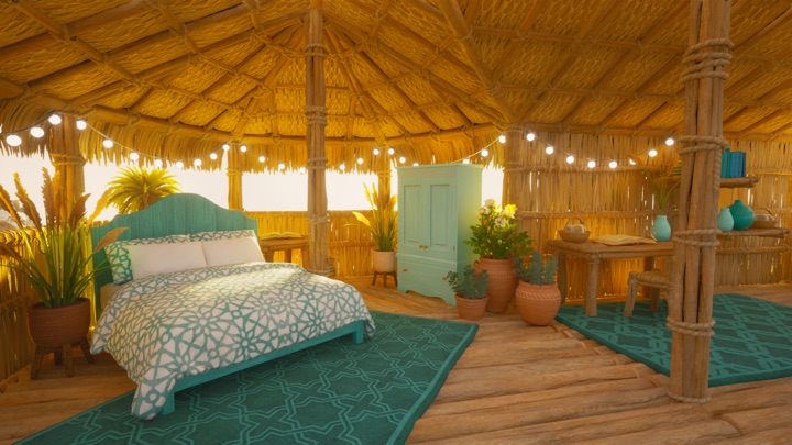 A cozy thatch island home